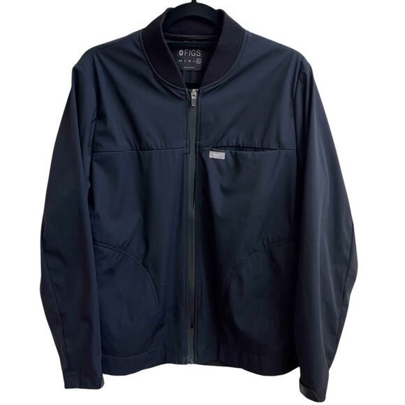 FIGS Scrubs Kilimo Black Bomber Jacket Full Zip Sz XL Pockets Womens Nurses - Picture 1 of 10